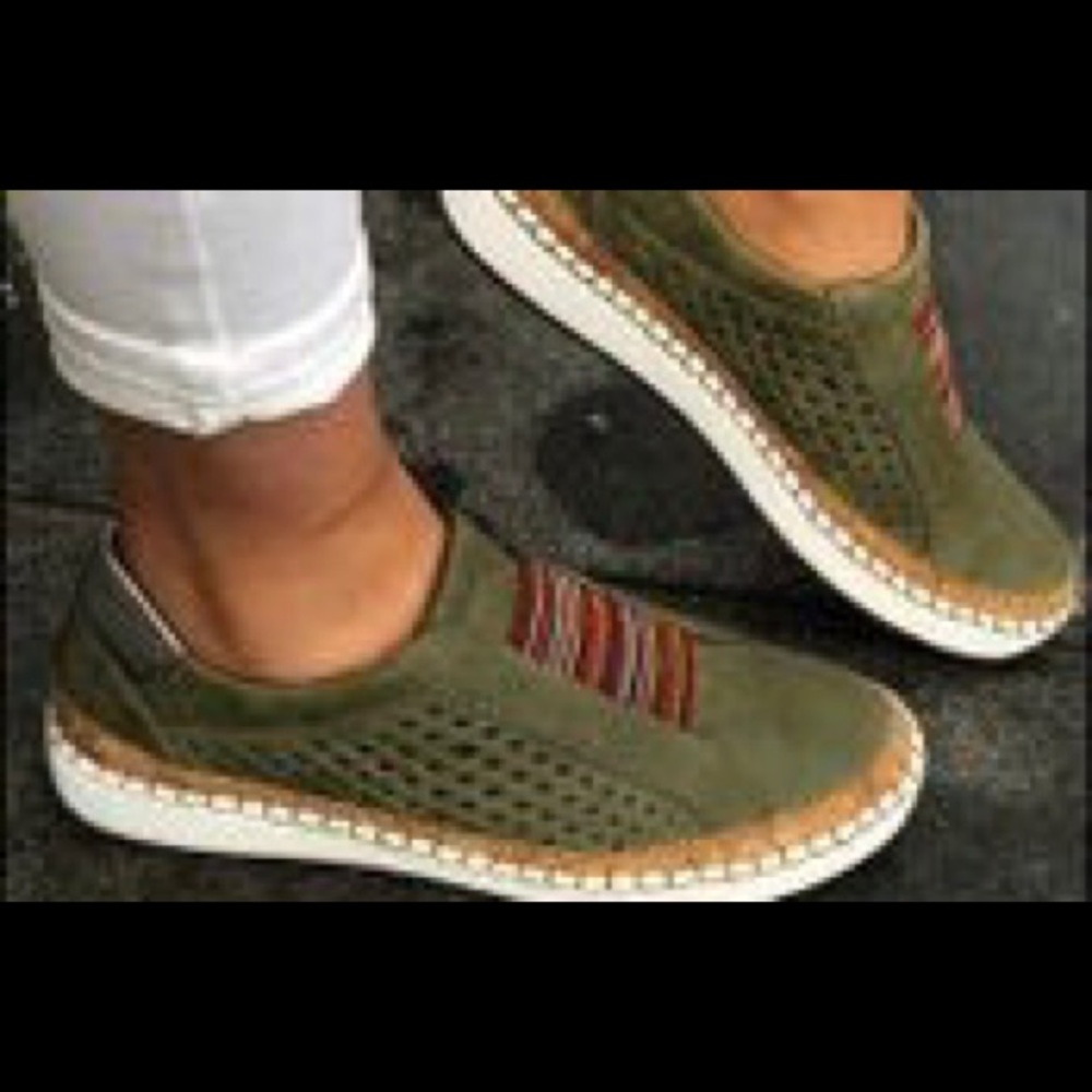 NWOT Green Slip On Loafer Sneakers